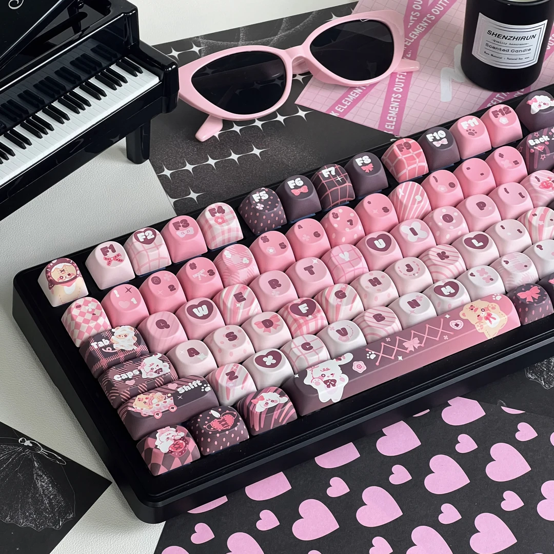 【玩偶世界】键帽SOA高度PBT热升华高颜值个性创意黑粉可爱十字键帽