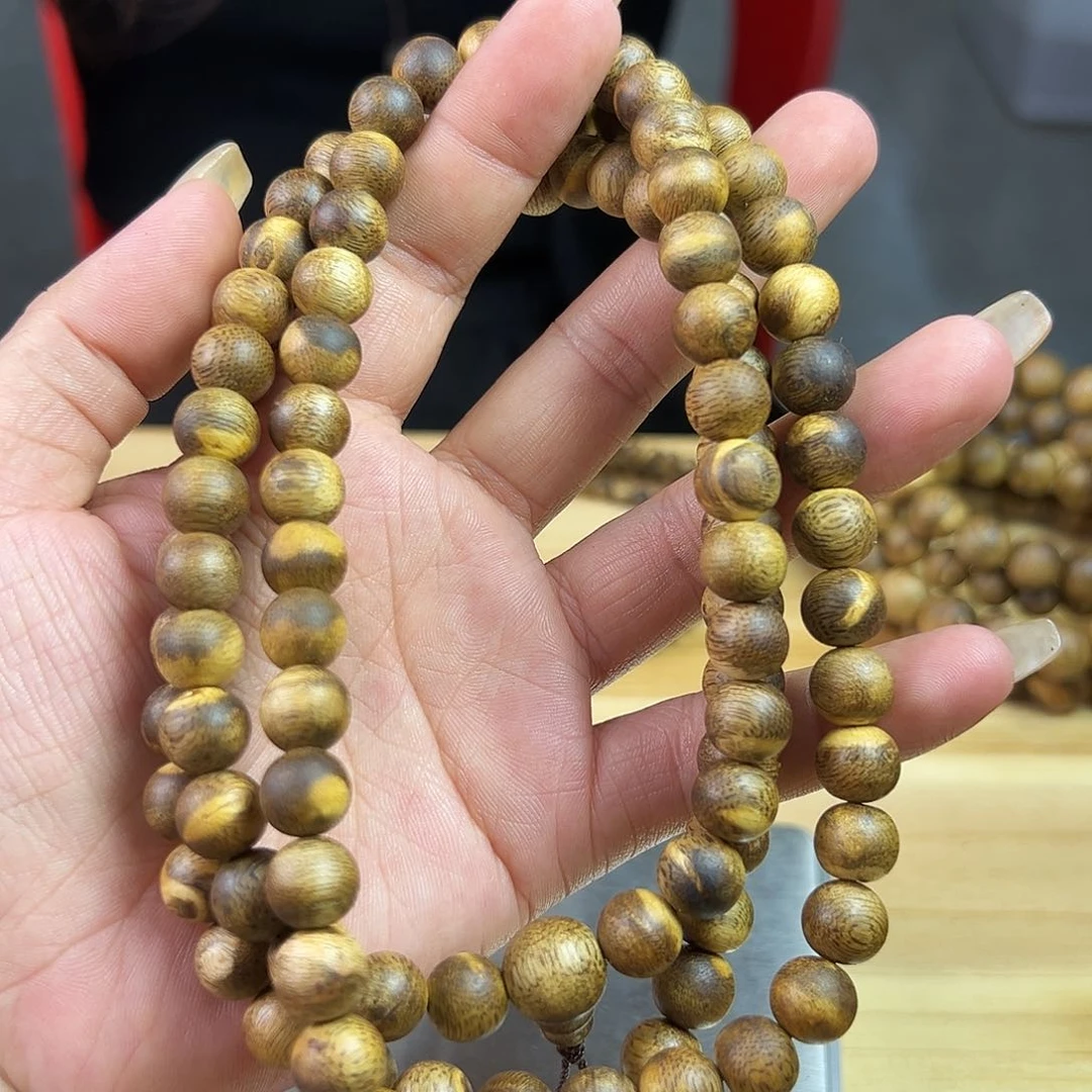 沉香碎屑沉香白棋09圆珠多圈35g