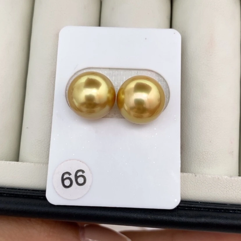 【闪购商品】海水珍珠裸珠金***水金珠对珠12-13m可定制珍