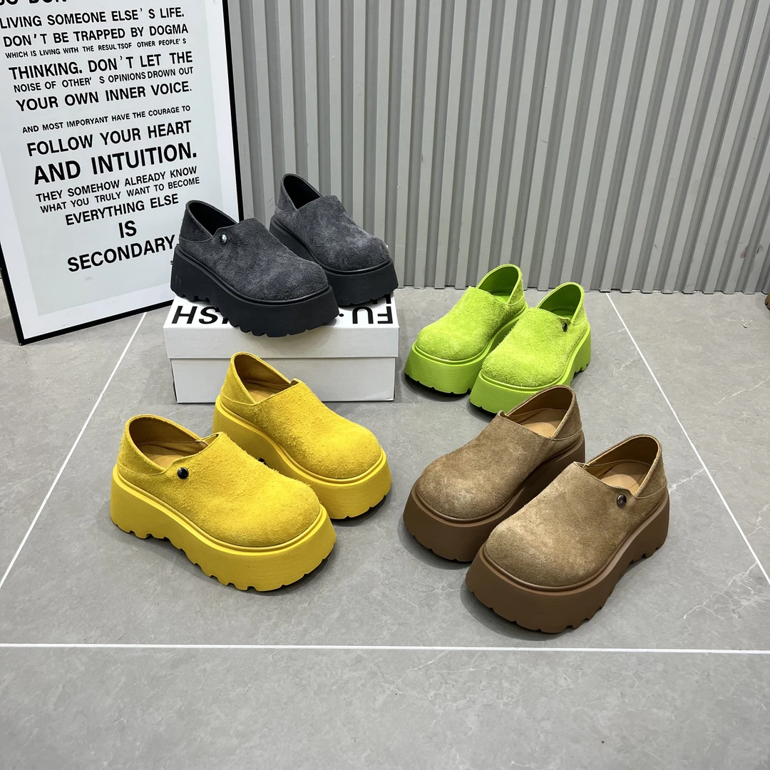 女鞋单鞋时尚休闲百搭厚底松糕底圆头韩版春季复古低帮秋季网红