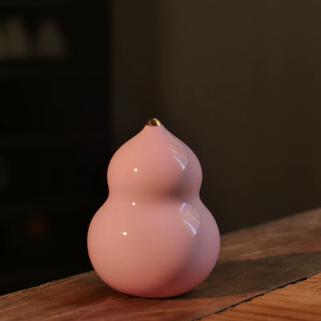 七色葫芦【糯糯小葫芦·粉】高温陶瓷精美茶宠摆件（提溜随机发）