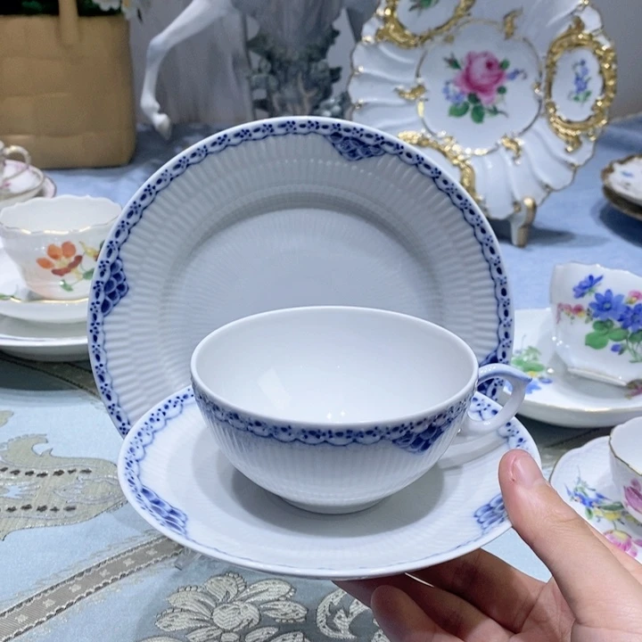 瓷片哥本哈根公主蓝一杯两碟红茶杯