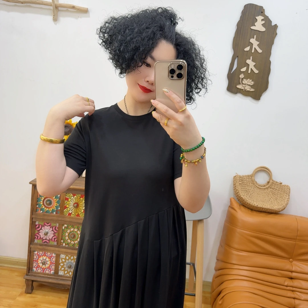 【木木推荐】633#中间折叠连衣裙「裙长116cm左右」
