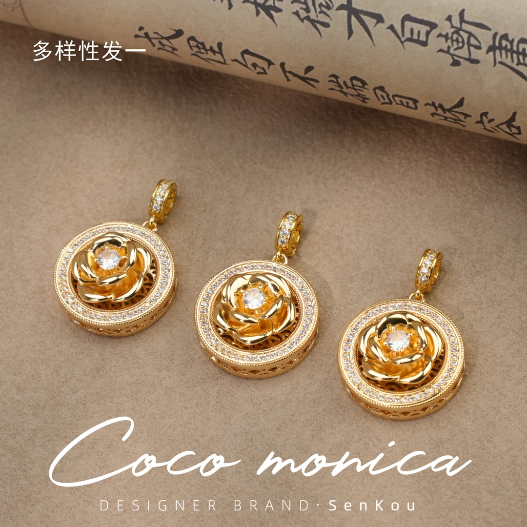 合金吊坠 【小霞珠宝】罗盘吊坠轻奢时尚百搭女款吊坠 AS655