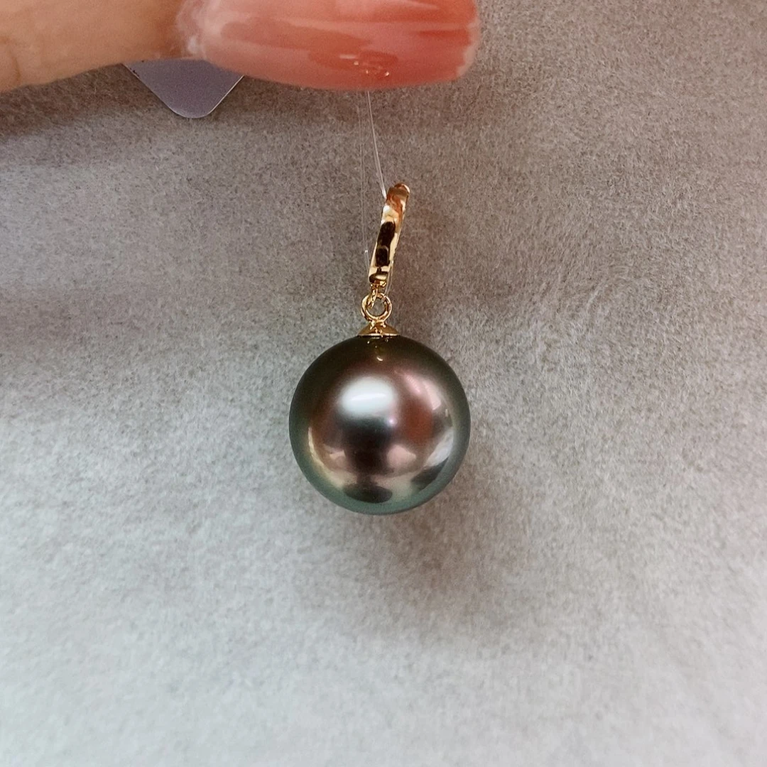 吊坠(不含链)18K金镶嵌海水珍珠12-13