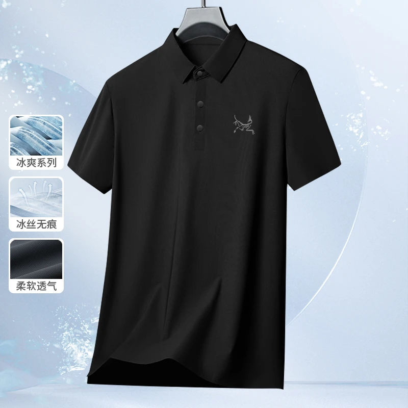 【鸟家】翻领短袖男士POLO衫夏季纯色商务休闲冰丝半袖速干上衣服