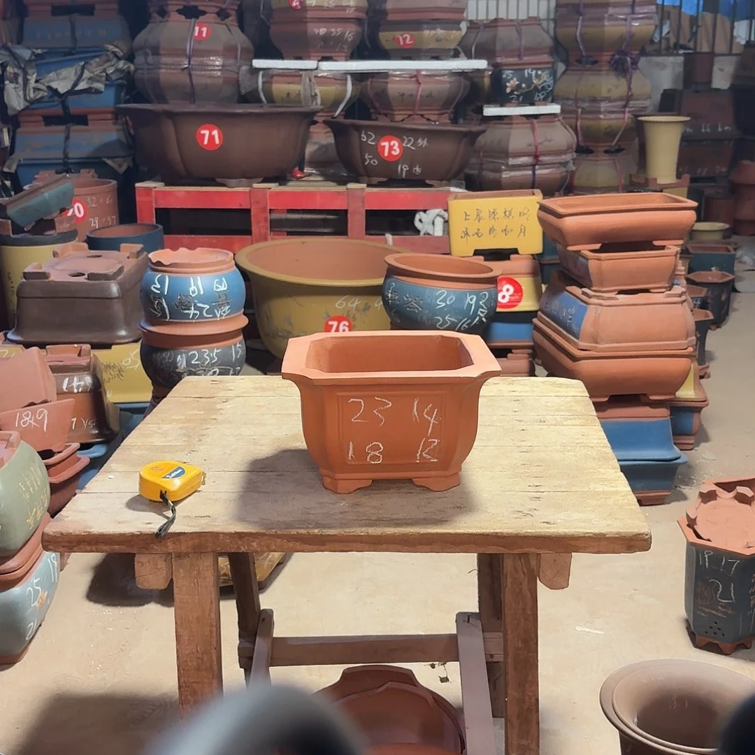 紫砂紫砂花盆四方一个