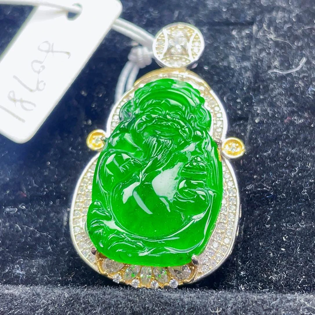 翡翠银S925镶嵌吊坠(不含链)8