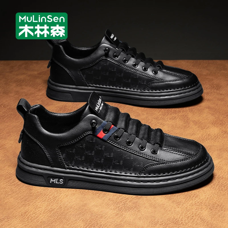 木林森男鞋2025新款秋季鞋子男款运动百搭一脚蹬软底休闲男士板鞋