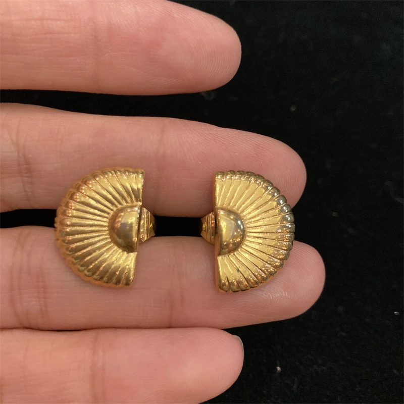 合金耳饰 trifari金色贝壳耳环1-1【2070122-065】