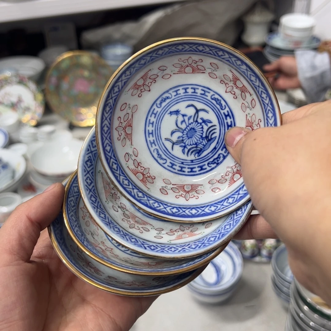 摆件陶10厘米加彩花心4个