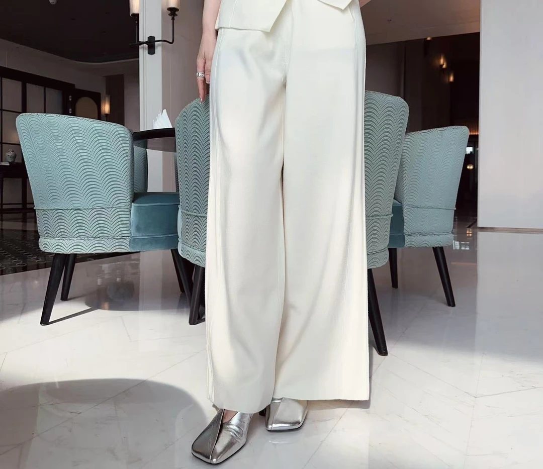 Betty Bairn青山疏影系列-扬子纱美利奴羊毛阔腿裤24B-BW6072