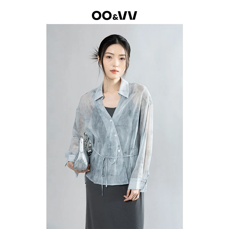 OO&VV夏季新款简约性感吊带+防晒衫两件夏季新款连衣裙黑灰色长裙