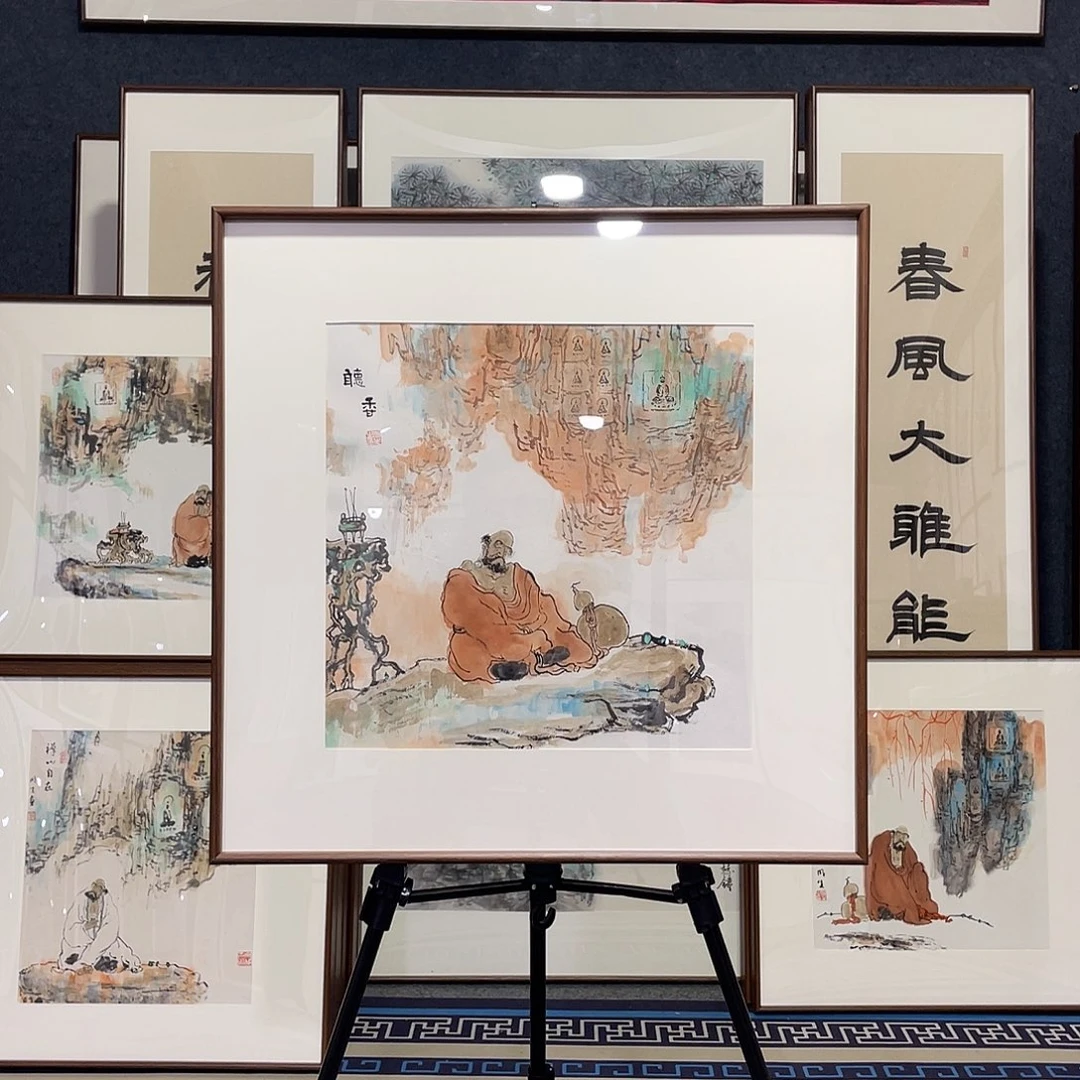 国画手绘画作品带框60/60