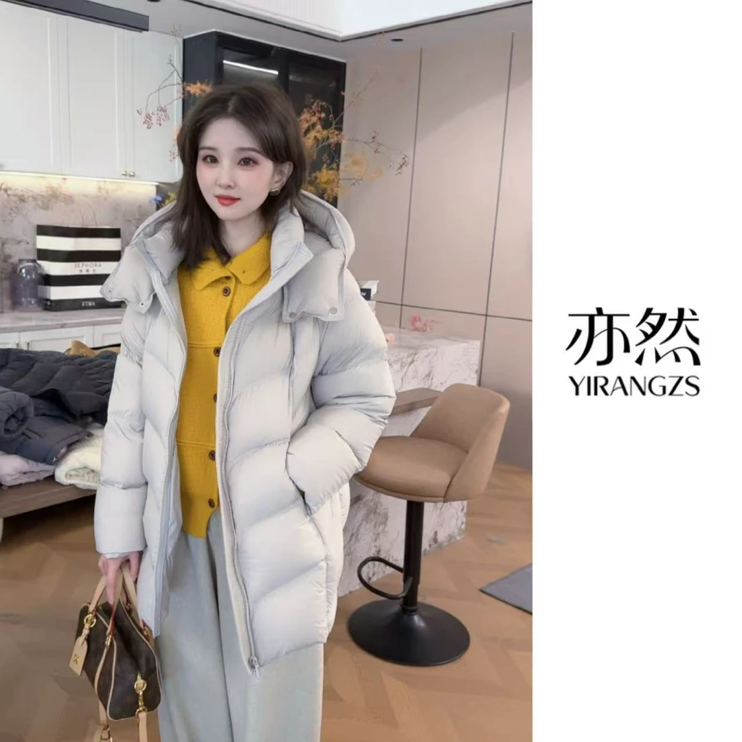 [亦然】柔软泡芙2025新款高蓬90白鹅绒时尚保暖百搭羽绒服5051