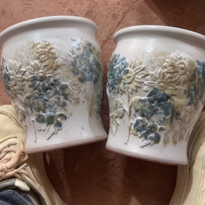 花盆红泥口径19高度21两只正品