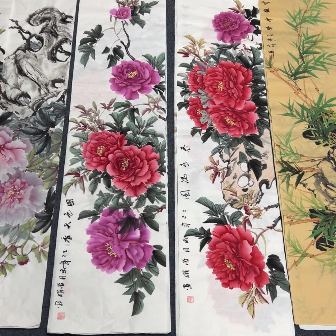 国画尺寸140✖️35四尺对开手绘画