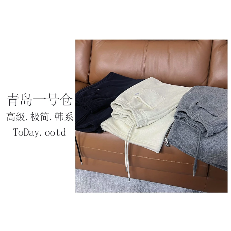 【两穿毛巾裤】显瘦百搭拖地阔腿裤加绒加厚保暖时尚-241301