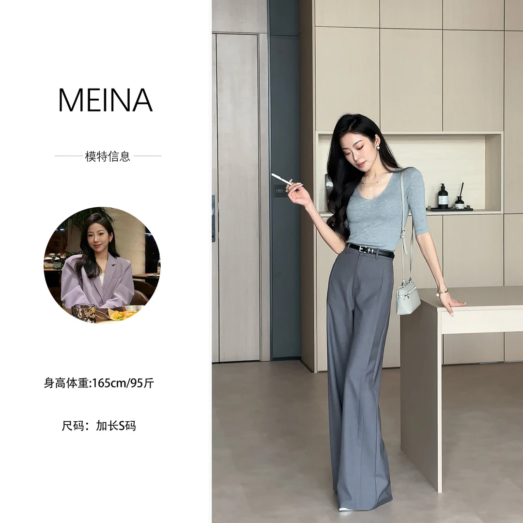 MEINA专属【云淡风轻】春夏2025新款气质修身显瘦高级感百搭针织衫