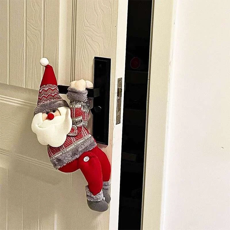圣诞节装饰品圣诞老人门把手挂件玩偶卧室入户门氛围装饰布置挂饰
