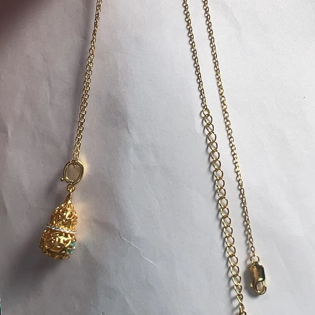 银S925镶嵌绿松石项链