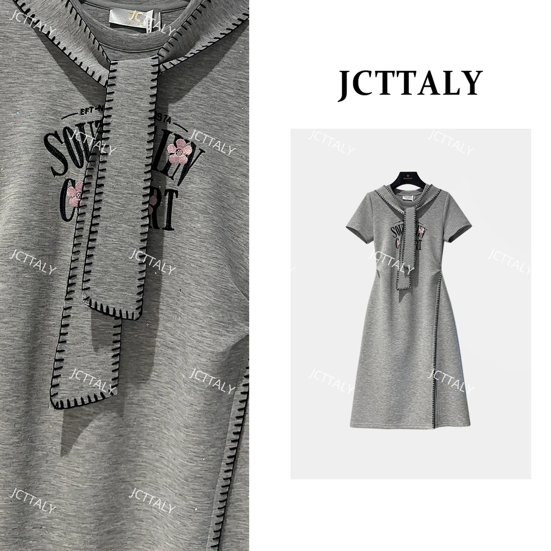 【宠粉价】夏季蝴蝶结新款韩版女装轻奢修身夏短袖连衣裙JC-A4020