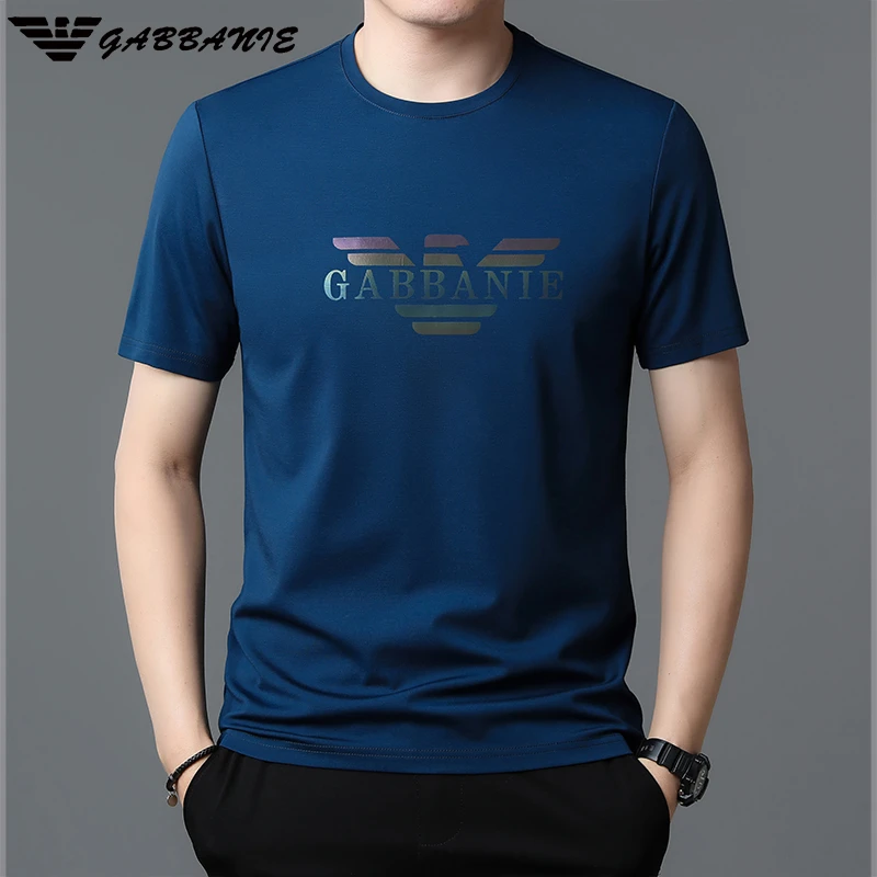 GABBANIE品牌男士短袖修身印花T恤潮流休闲薄款夏季新款正品宽松T