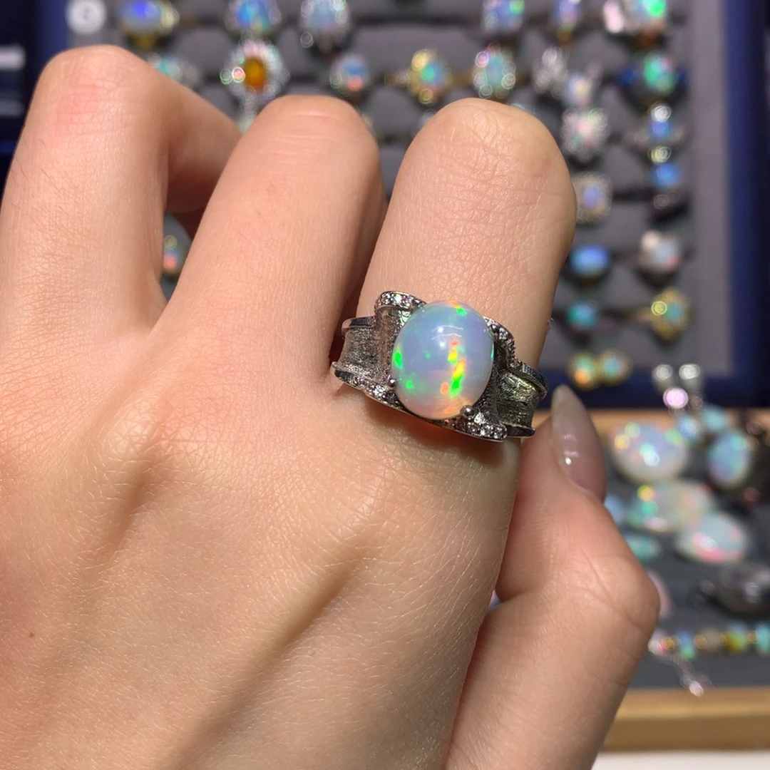 银S925镶嵌欧泊戒指款式