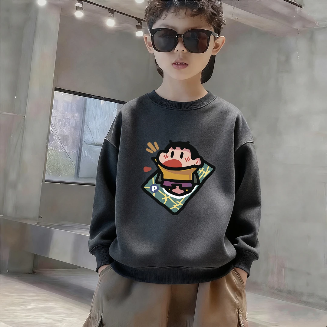 童装男童加绒卫衣秋冬款2025新款儿童冬装大童男孩加厚长袖上衣潮