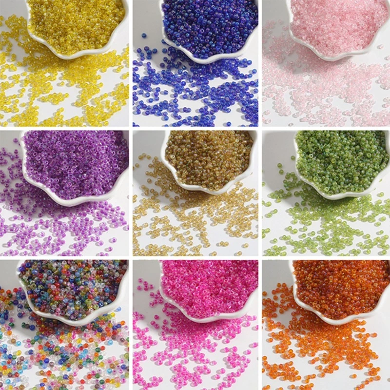 DIY串珠配件 透明幻彩镀彩米珠十字绣玻璃小米珠 diy散珠手工制作