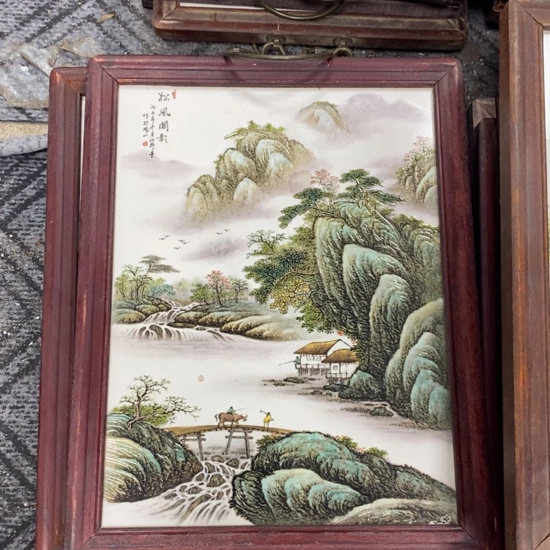 瓷片37*28 景德镇瓷板画柴窑烧制