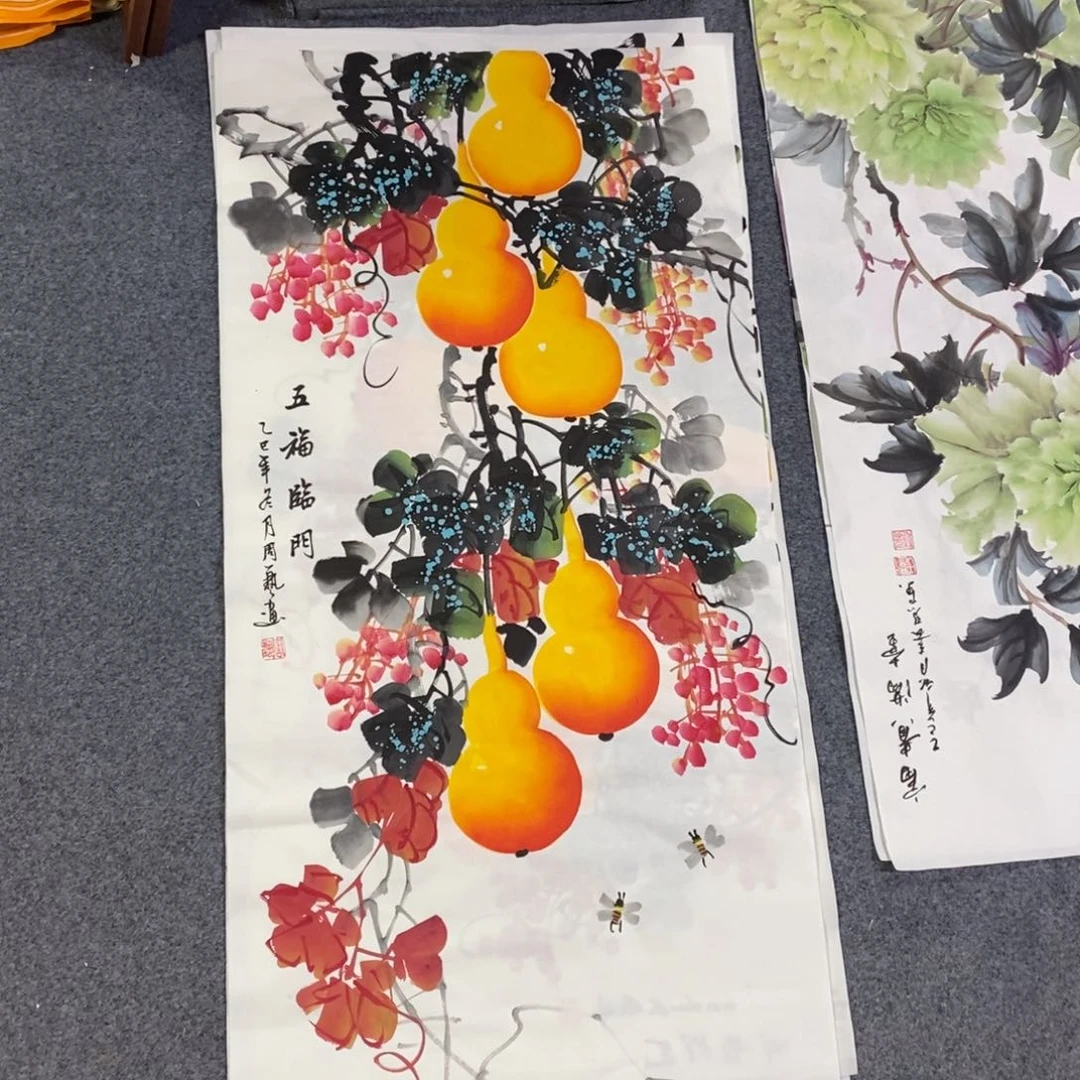 国画尺寸100✖️50三尺精品手绘画