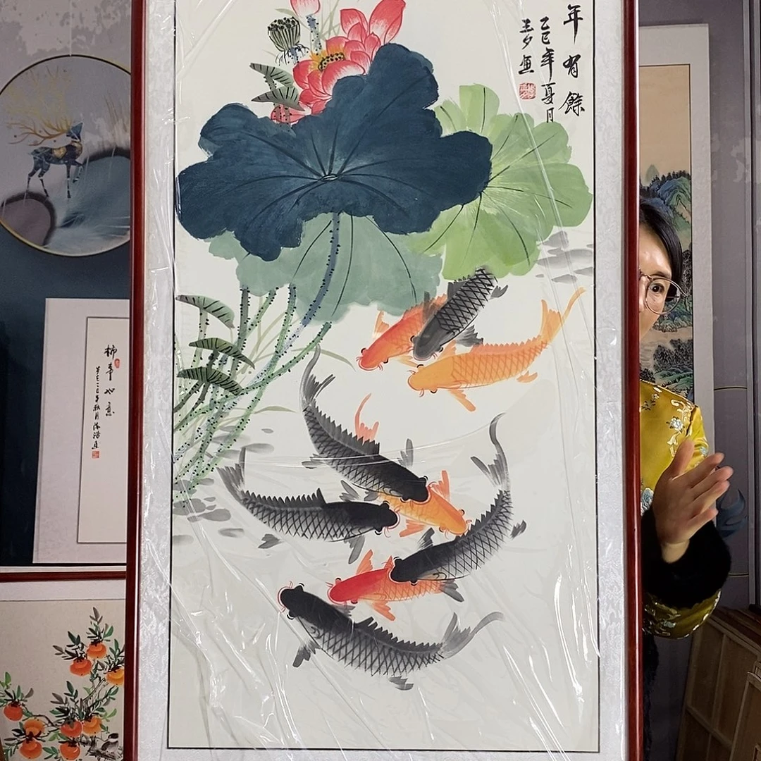 国画62✖️122厘米外径手绘国画作品