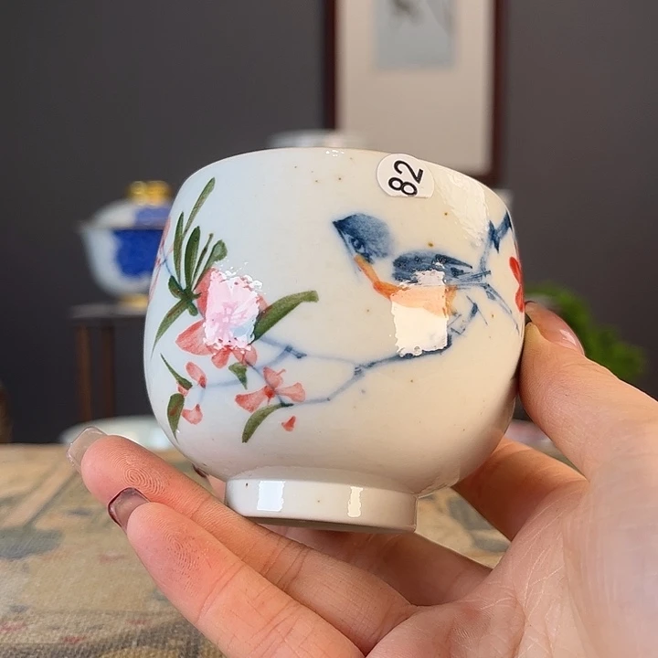 摆件景德柴烧茶杯多人