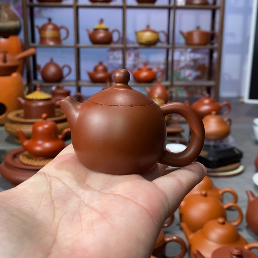 茶壶朱泥章淑煌朱泥小西施壶40c