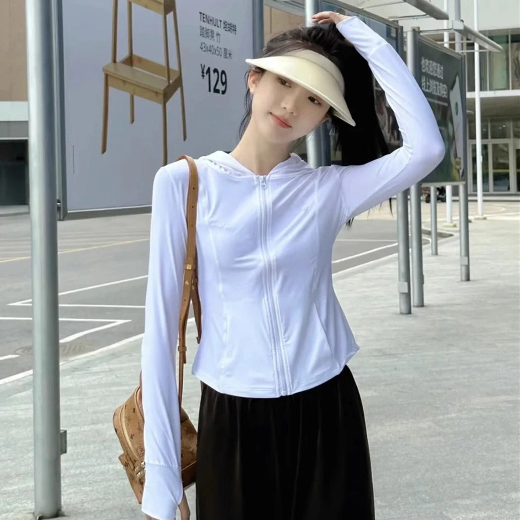 冰钛原纱黑科技防晒休闲运动套装夏季冰感上衣休闲垂感裤防晒两件