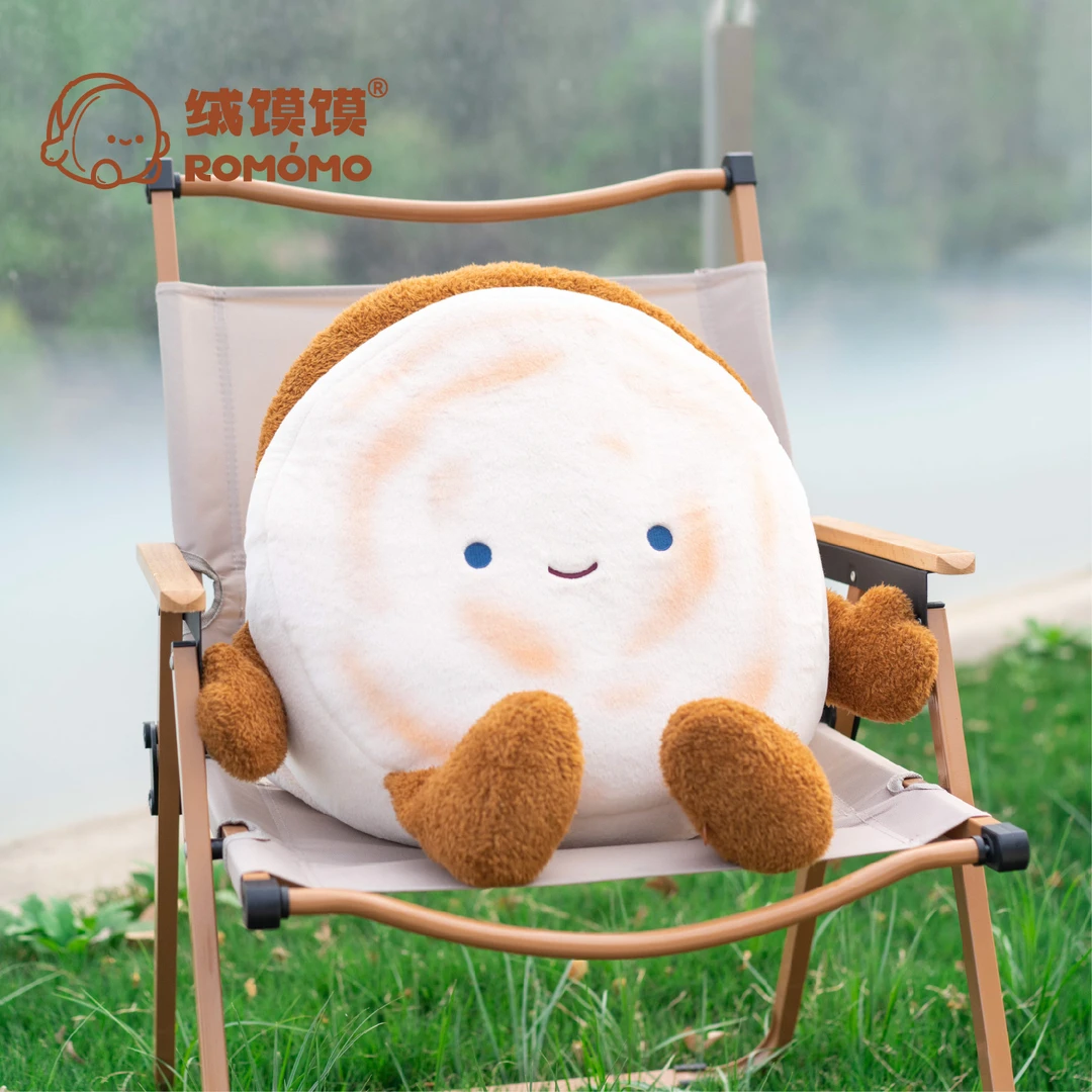 绒馍馍系列双肩包西安肉夹馍特色创意背包可爱少女毛绒双肩包