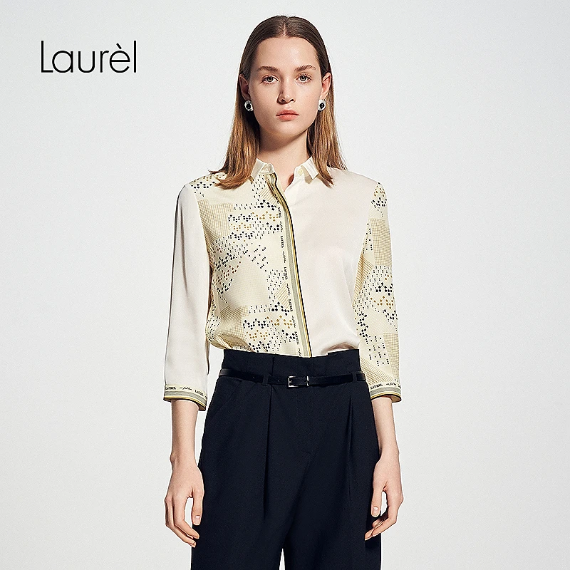 Laurel劳芮25春新款七分袖衬衫女LWD356C096DX