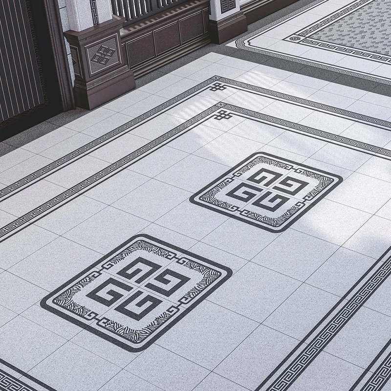 新中式庭院户外地铺石拼花石英砖3幅拼花加庭院砖6700包邮