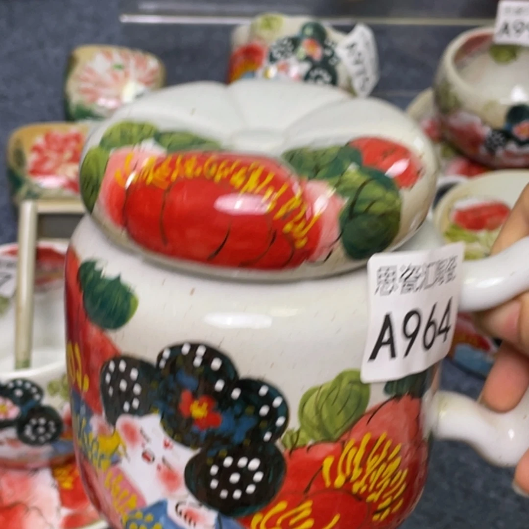 雨***花杯景德镇高温陶瓷8888
