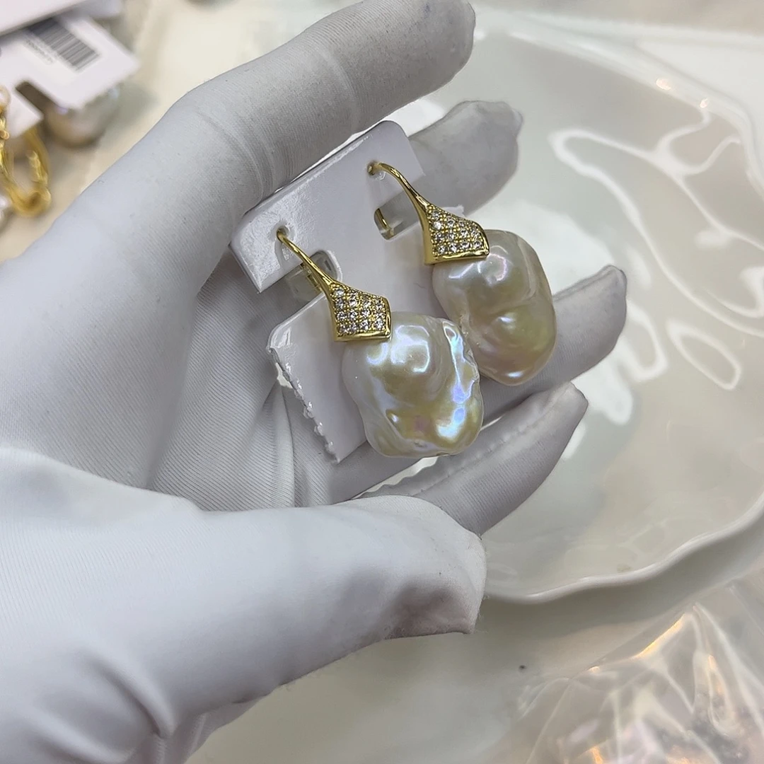 耳饰合金淡水珍珠