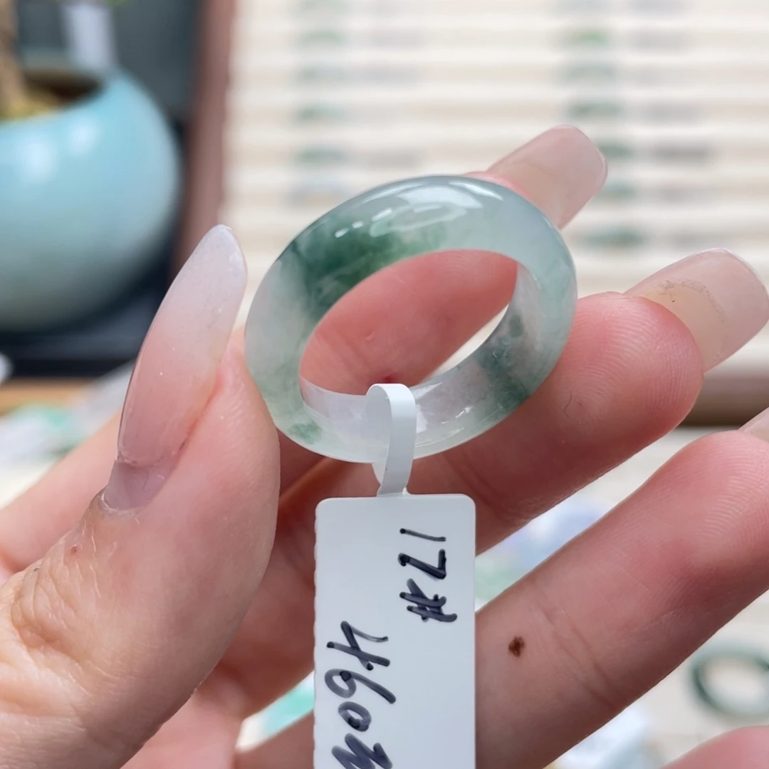 翡翠未镶嵌戒圈a48港圈17冰飘花