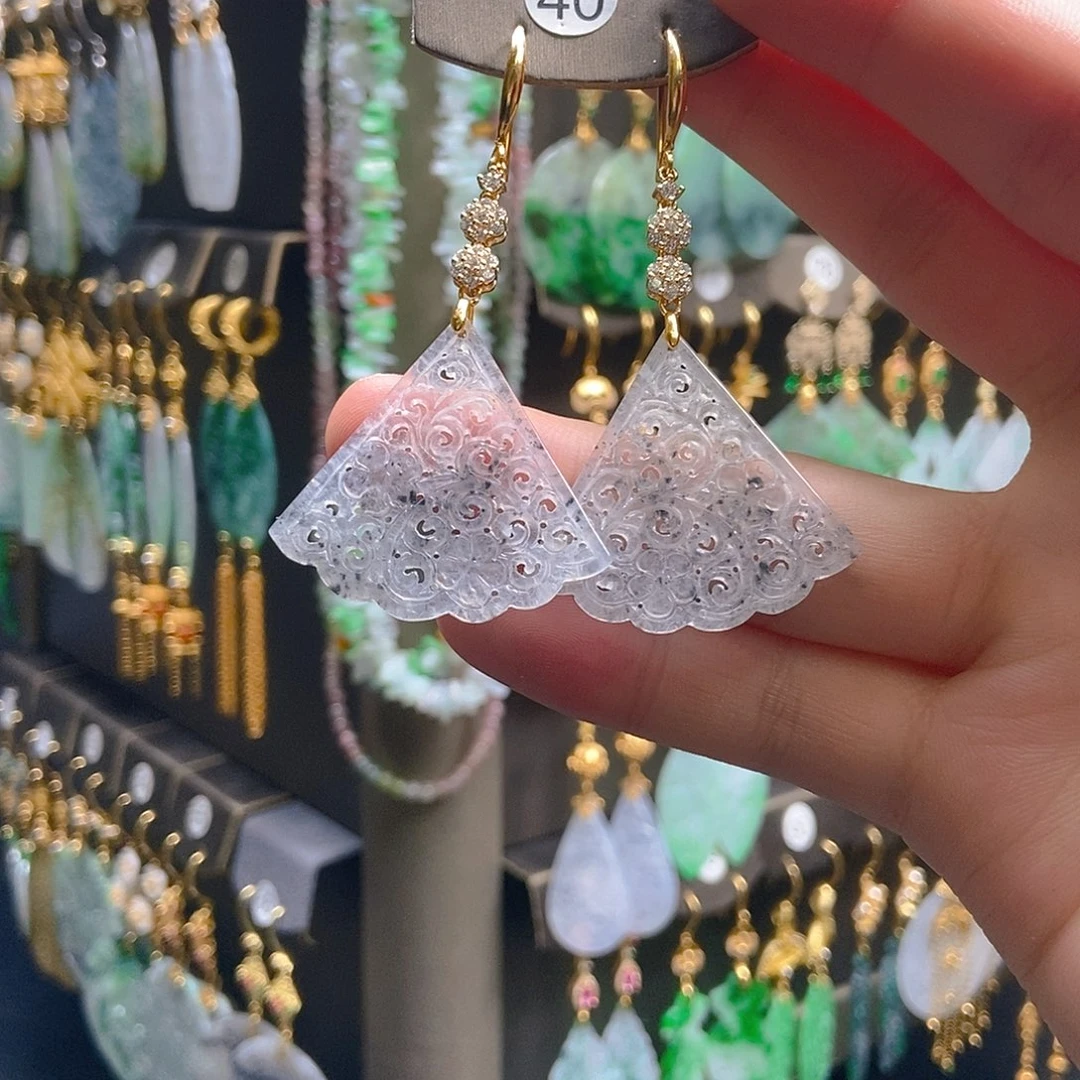 翡翠未镶嵌耳饰翡翠