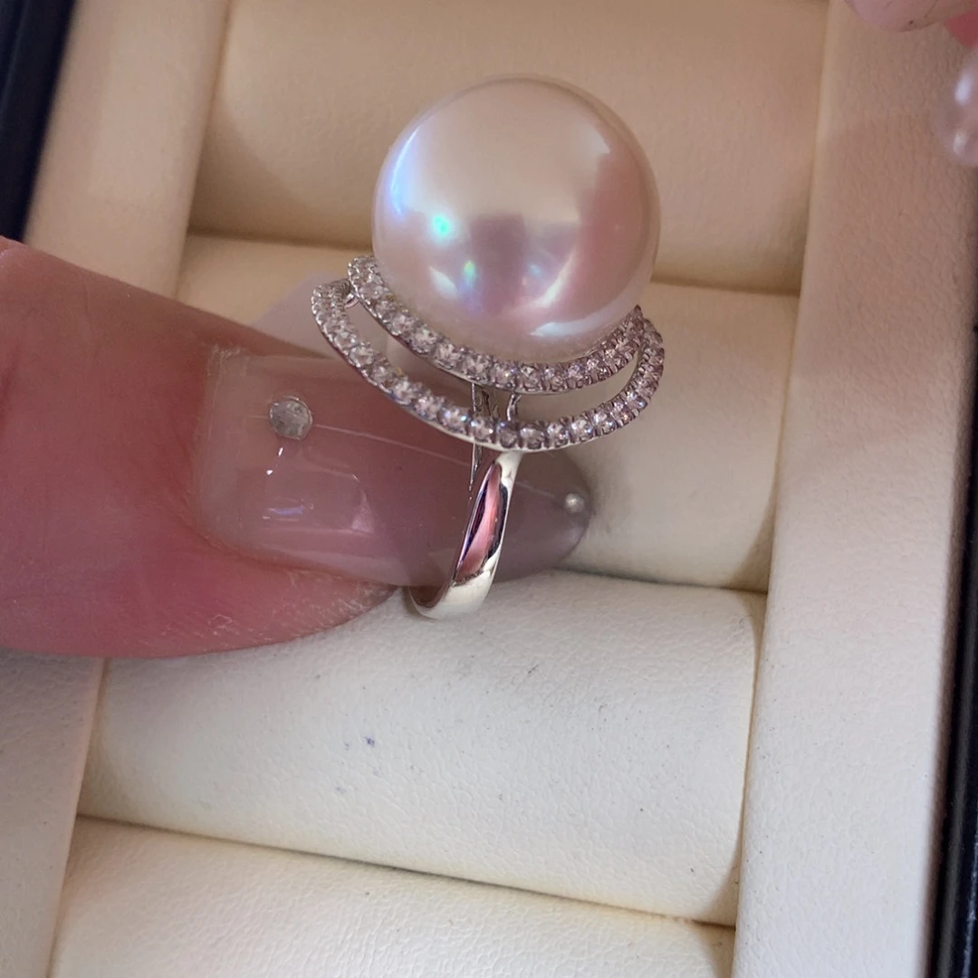 18K金镶嵌戒指海水珍珠