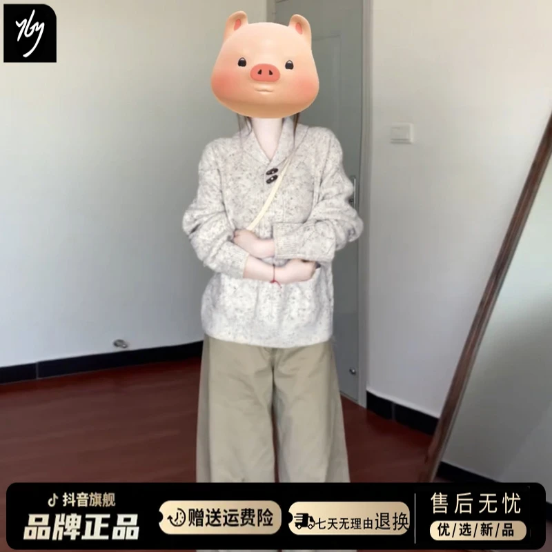 2025秋冬新款复古针织毛衣女秋季韩系设计感宽松休闲气质套头上衣