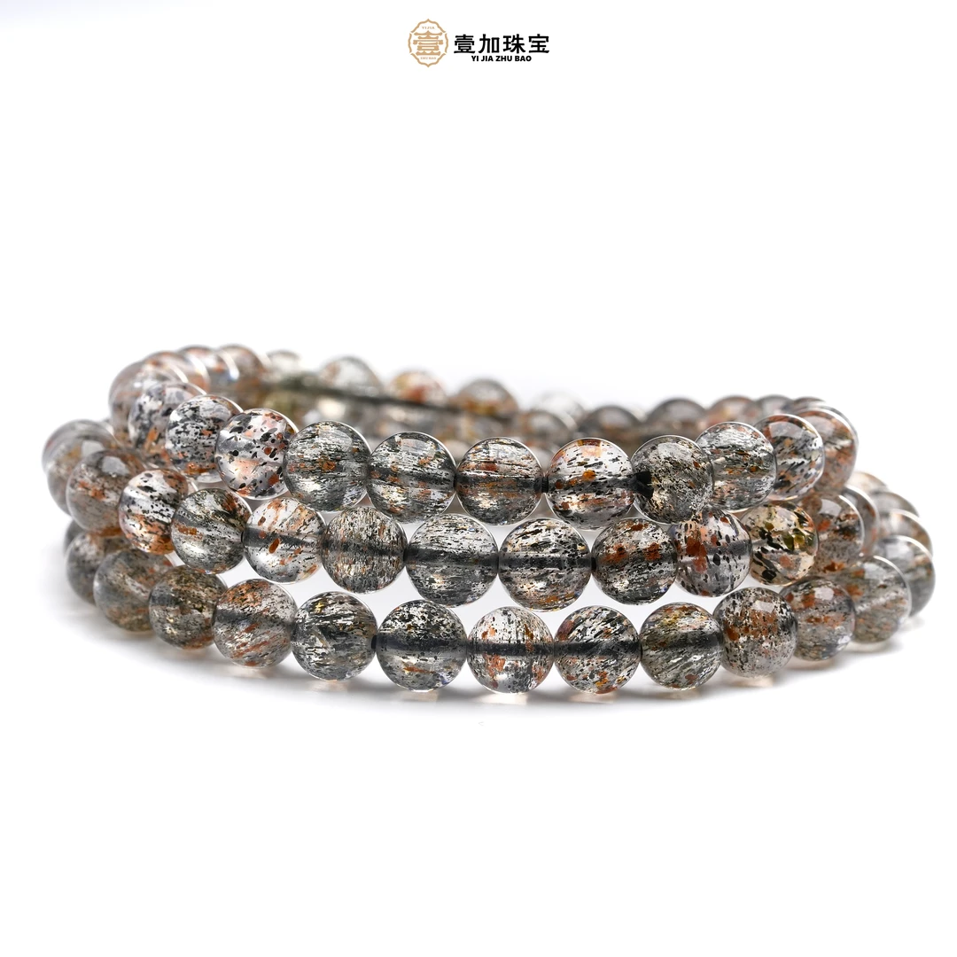 壹加师姐|手工设计黑超七水晶多圈手串多样性发一#600