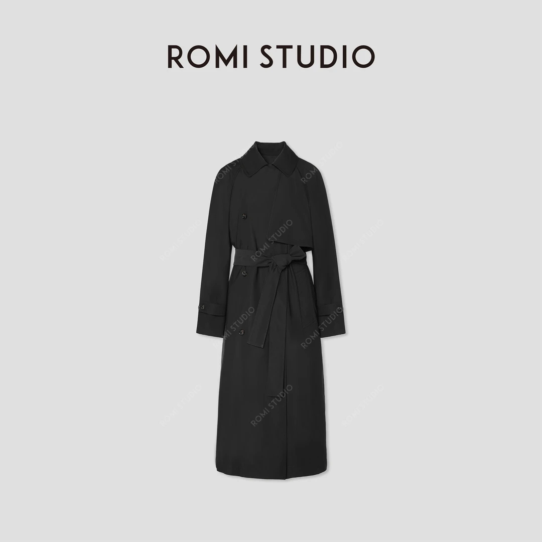 ROMI STUDIO“知识分子”立体空气感大廓形收腰长款风衣RW25SW70035