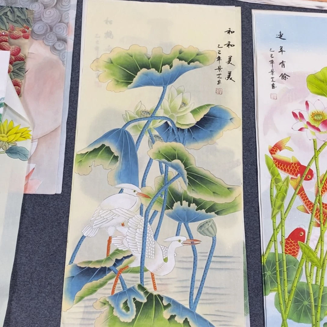 国画尺寸100✖️50三尺工笔手绘画