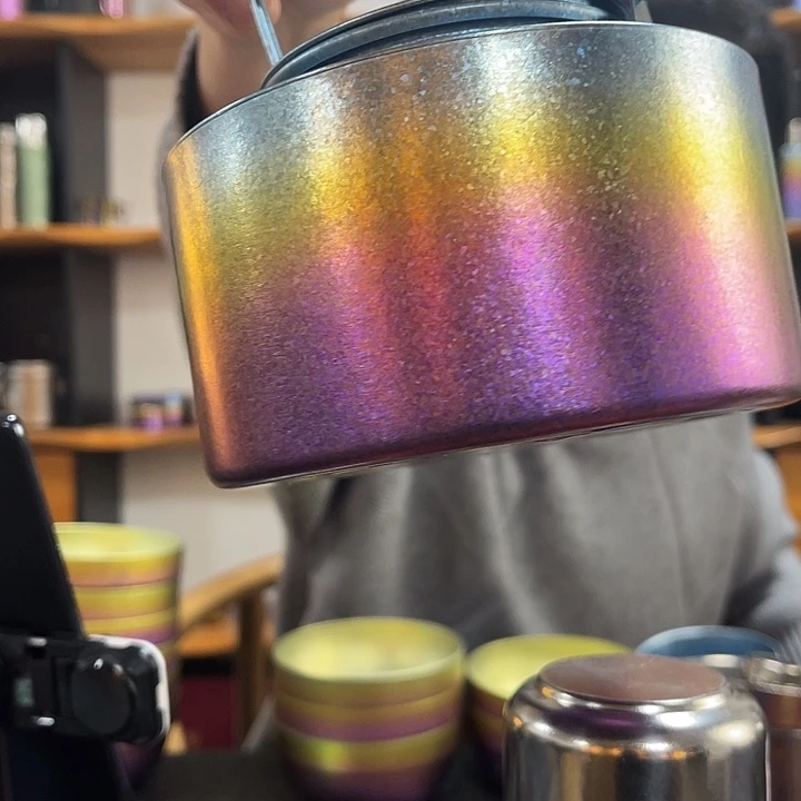 钛合金纯钛炫彩烧水壶