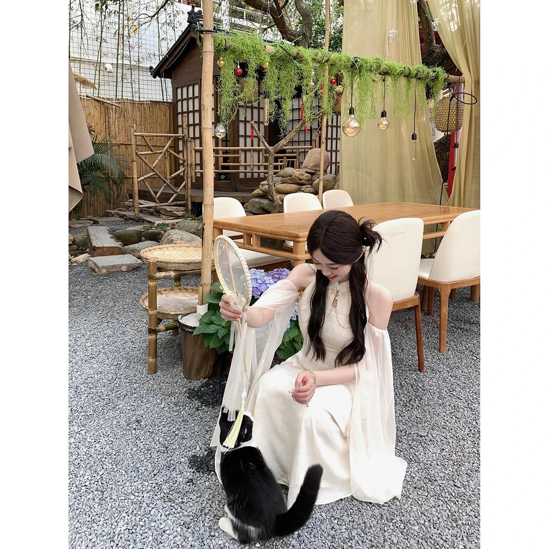 【佳期如梦】2024春夏季新款新中式清冷风改良旗袍裙仙女风连衣裙